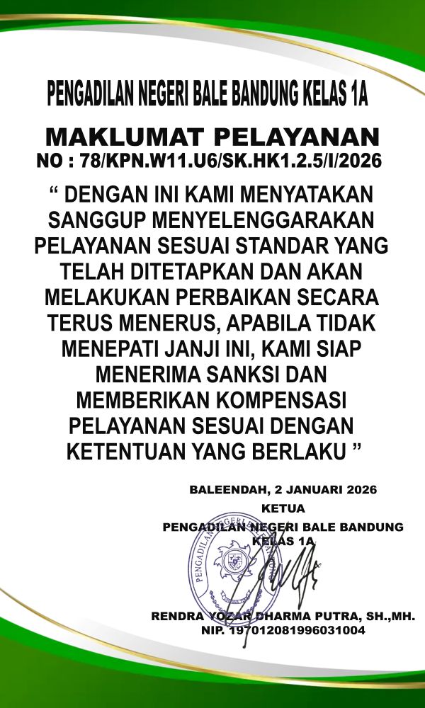 Maklumat Pelayanan PN Bale Bandung
